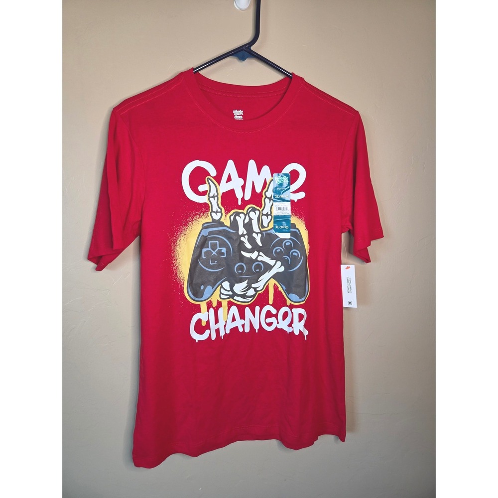 Boys Red Skeleton Hand/Controller Graphic Tee XL 14-16 NWT